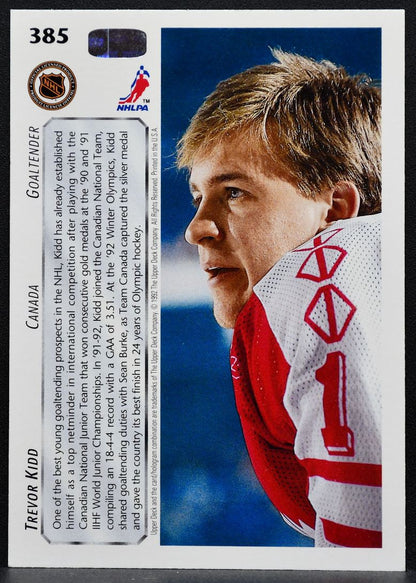 1992-93 Upper Deck Auto Trevor Kidd 385 Canada Auto 7620
