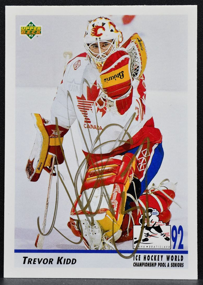 1992-93 Upper Deck Auto Trevor Kidd 385 Canada Auto 7620