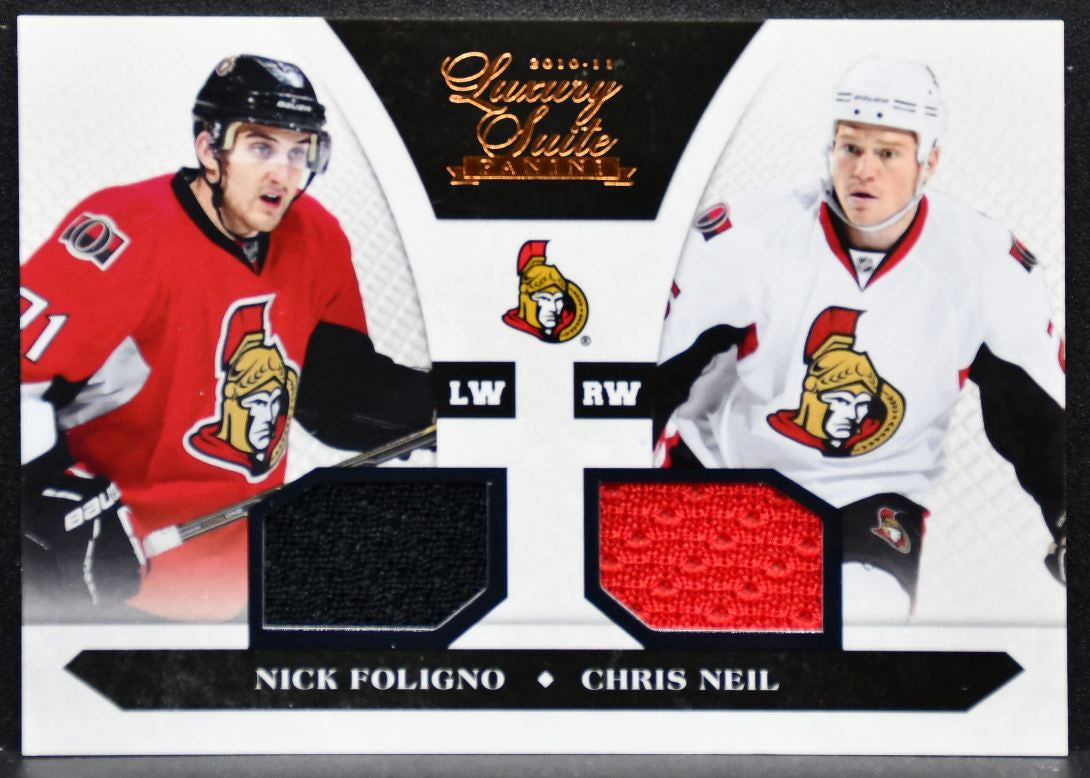 2010-11 Panini Luxury Suite Nick Foligno/Chris Neil Senators 411/599 Jersey 5269