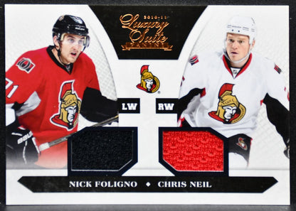 2010-11 Panini Luxury Suite Nick Foligno/Chris Neil Senators 411/599 Jersey 5269