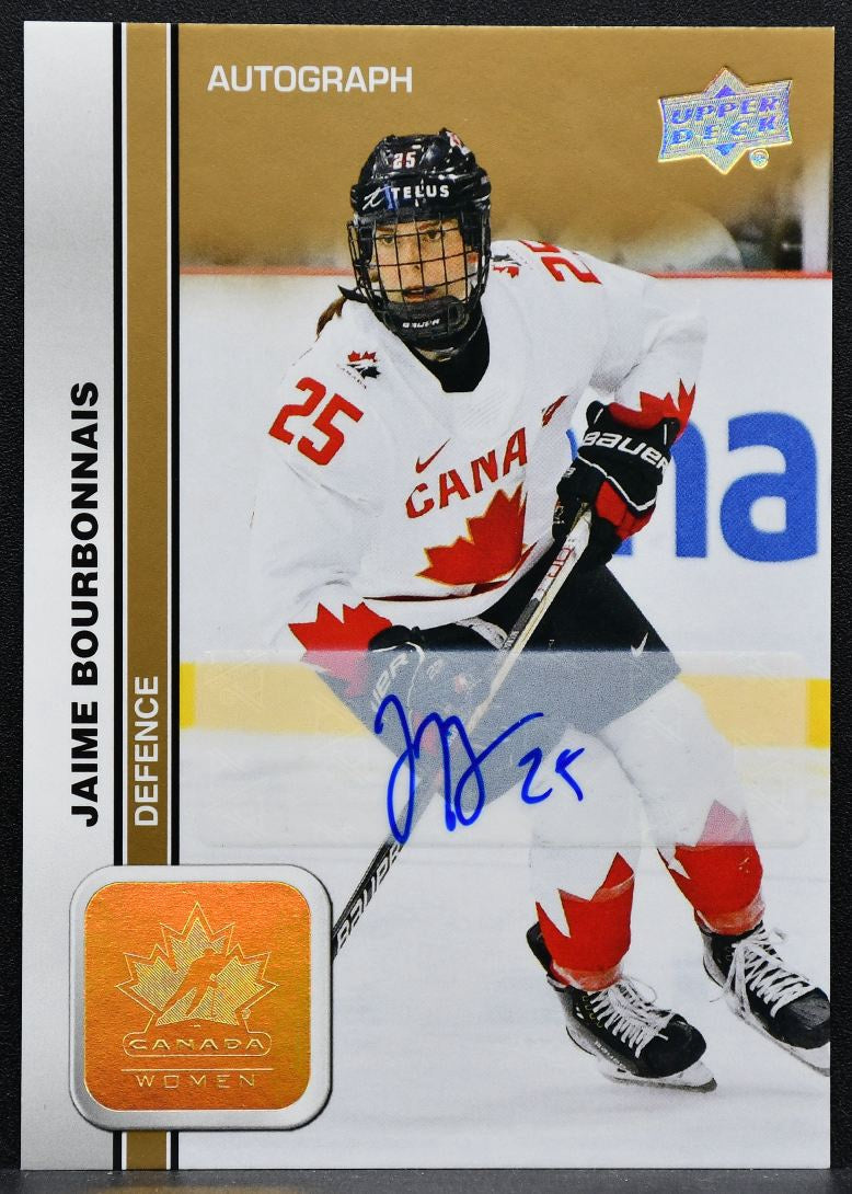 2023-24 Upper Deck Team Canada Auto Jaime Bourbonnais 49 Canada Auto 3222