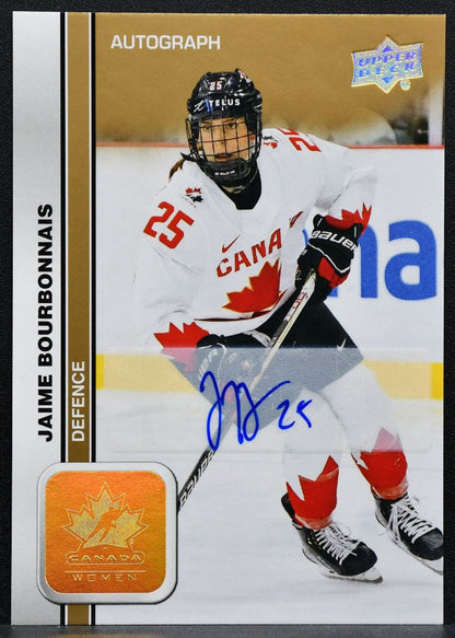 2023-24 Upper Deck Team Canada Auto Jaime Bourbonnais 49 Canada Auto 3222