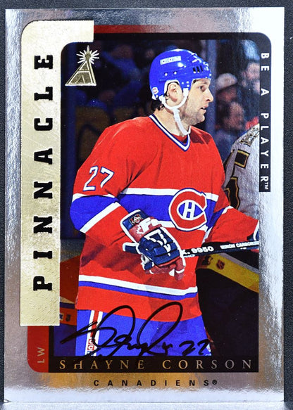 1996-97 Pinnacle Be a Player Autographs Shayne Corson 62 Canadiens Auto 1400