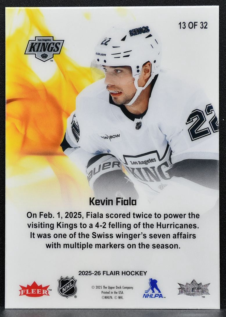 2025-26 Flair Hot Hues Kevin Fiala 13 Los Angeles Kings 6538