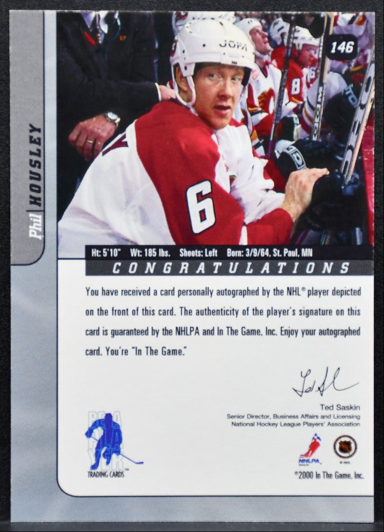 2000-01 Be a Player Signature Series Autographs Phil Housley Flames Auto 9700