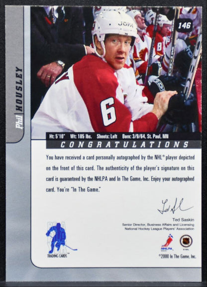 2000-01 Be a Player Signature Series Autographs Phil Housley Flames Auto 9700