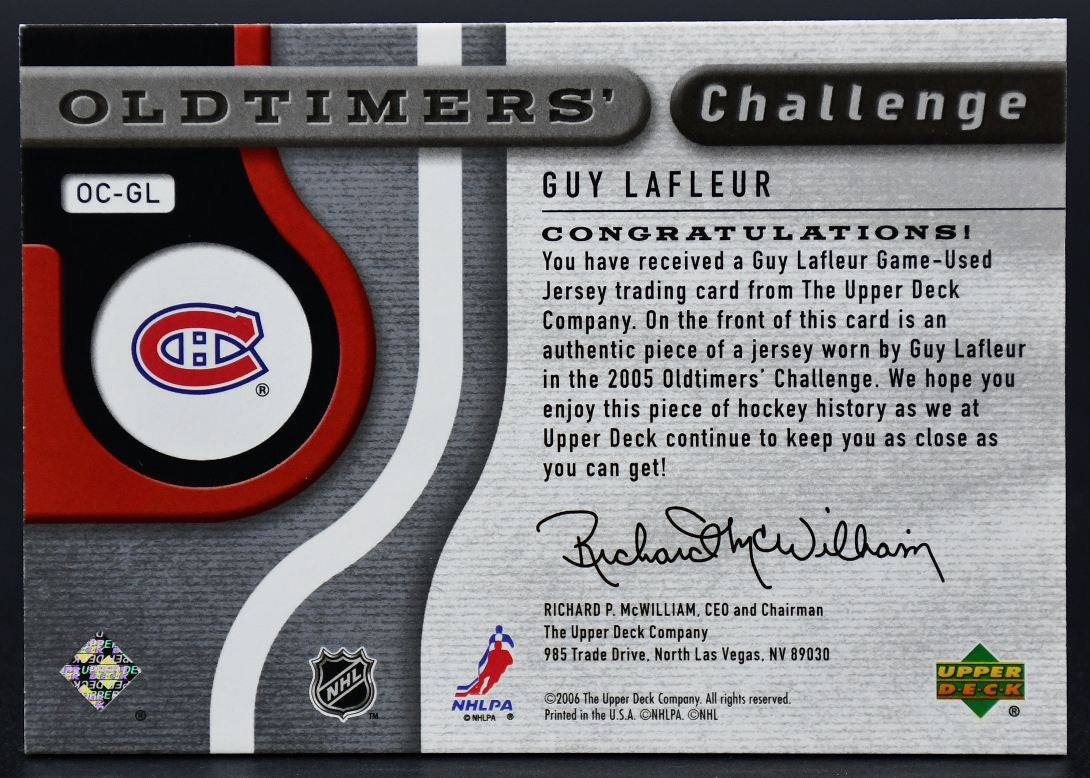 2005-06 SP Game Used Oldtimer's Challenge Jersey Lafleur Canadiens
