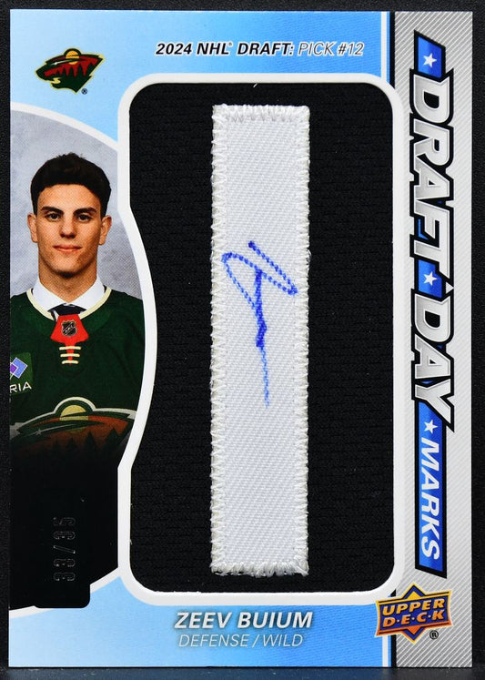 2025-26 SP Game Used Draft Day Marks Rookies Buium DDM-ZB RC Auto Patch 2637