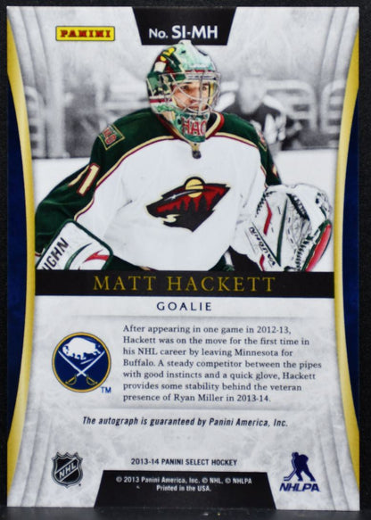 2013-14 Panini Select Signatures Matt Hackett SI-MH Buffalo Sabres Auto 3234