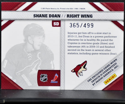 2010-11 Panini Pinnacle Threads Shane Doan SD Coyotes 365/499 Jersey 8396