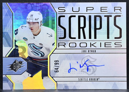 2025-26 SPx SuperScripts Rookies Gold Jani Nyman Kraken RC Auto 64/99 7153