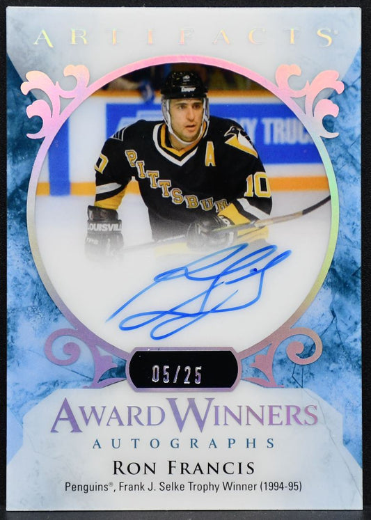 2023-24 UD Artifacts Award Winners Autographs Ron Francis AWA-RF Auto 05/25