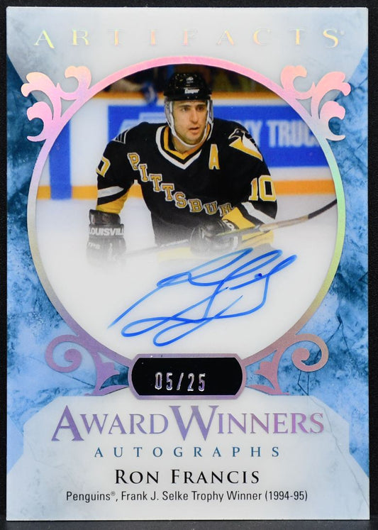 2023-24 UD Artifacts Award Winners Autographs Ron Francis AWA-RF Auto 05/25