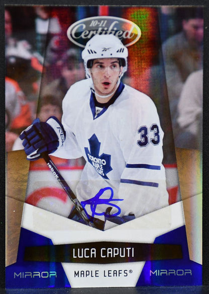 2010-11 Panini Certified Mirror Blue Luca Caputi 138 Maple Leafs Auto 04/50 1622