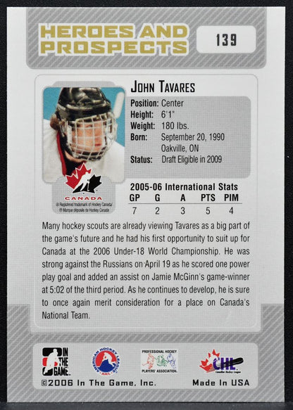 2006-07 In The Game Heroes and Prospects John Tavares 139 6453