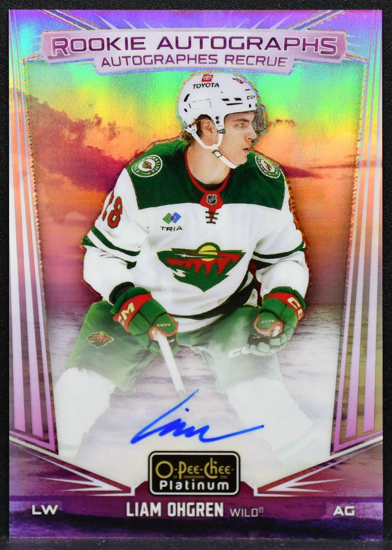 2024-25 OPC Platinum Rookie Auto Sunset Liam Ohgren R-LO Wild RC Auto 6764