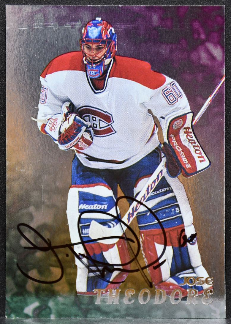 1998-99 In The Game Be A Player Auto Jose Theodore 219 Canadiens Auto 7808