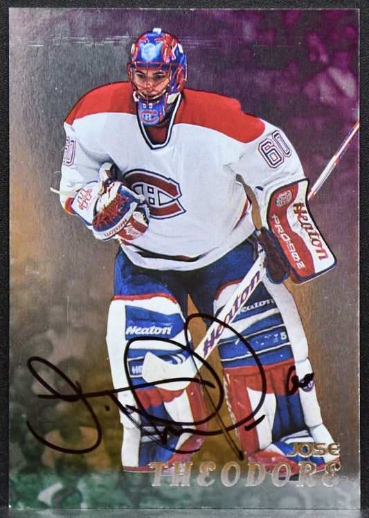 1998-99 In The Game Be A Player Auto Jose Theodore 219 Canadiens Auto 7808