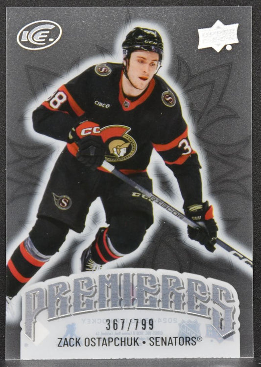 2024-25 Upper Deck Ice Premieres Zack Ostapchuk 206 Ottawa Senators RC 367/799 2661