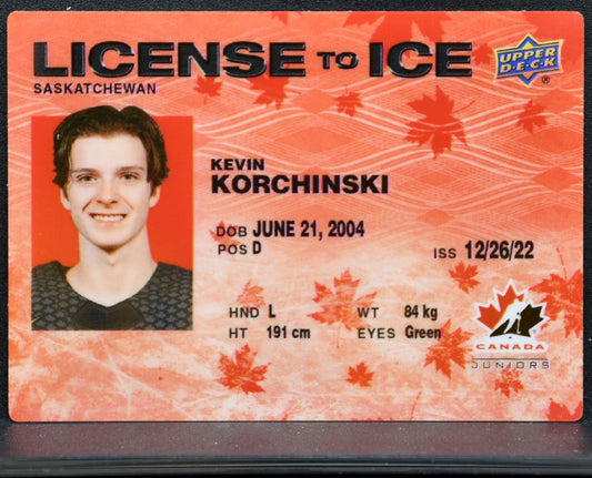2023-24 Upper Deck Team Canada License to Ice Kevin Korchinski LI-38 Canada 0373