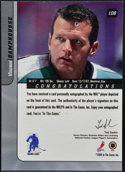 2000-01 Be a Player Signature Series Autographs Damphousse Auto 5969