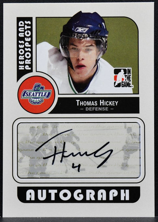 2008-09 In The Game Heroes and Prospects Autographs Thomas Hickey Auto 0589