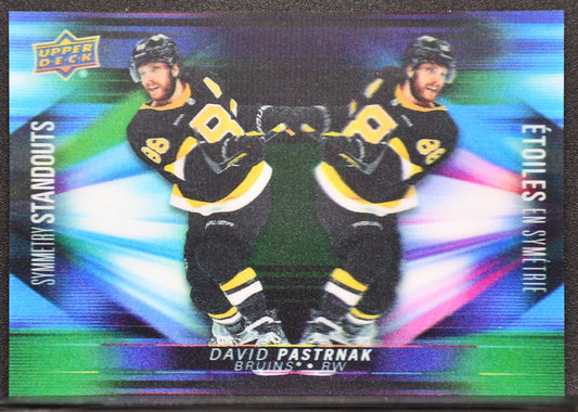 2023-24 UD Tim Hortons Symmetry Standouts David Pastrnak 3D-7 Boston Bruins 6354