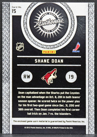 2011-12 Panini Titanium Game Worn Gear Shane Doan 15 Phoenix Coyotes Jersey 2815