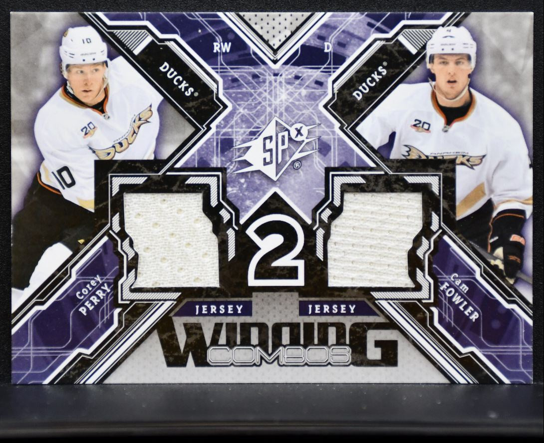 2013-14 SPx Winning Combos Cam Fowler/Corey Perry Anaheim Ducks Jersey 6330