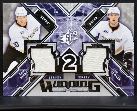 2013-14 SPx Winning Combos Cam Fowler/Corey Perry Anaheim Ducks Jersey 6330