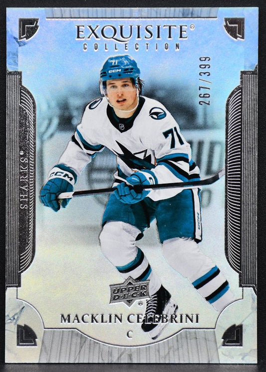 2025-26 UD Exquisite Collection Macklin Celebrini V-MC San Jose Sharks 267/399 2425