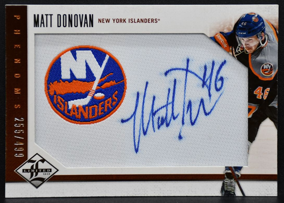 2012-13 Panini Limited Phenoms Donovan 220 Islanders RC Auto 255/499 Patch 0232