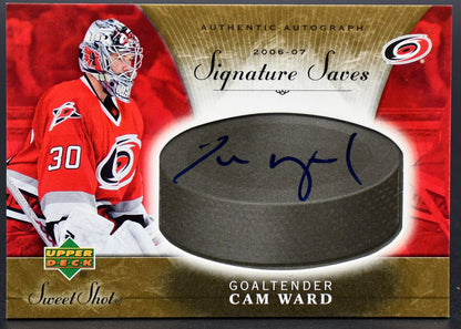 2006-07 UD Ice Signature Swatches Cam Ward SS-CW Carolina Hurricanes Auto