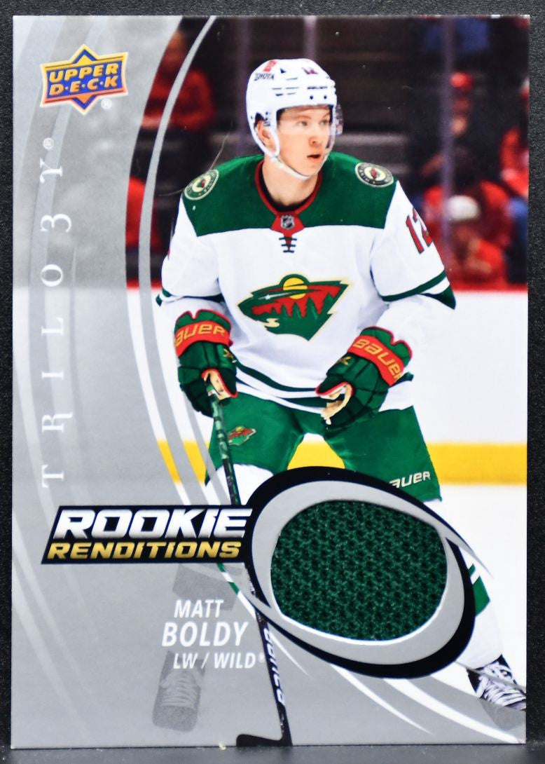 2022-23 Upper Deck Trilogy Rookie Renditions Matt Boldy Wild RC Jersey 7805