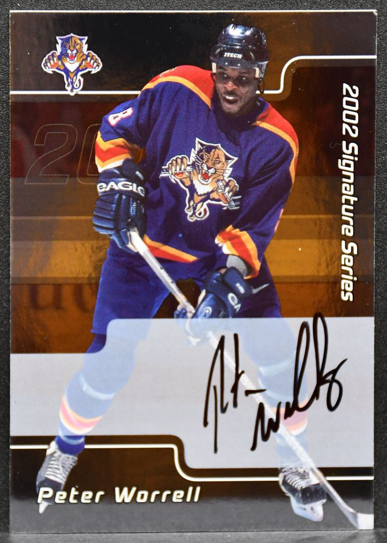 2002-03 Be a Player Signature Series Auto Peter Worrell 061 Panthers Auto 7662