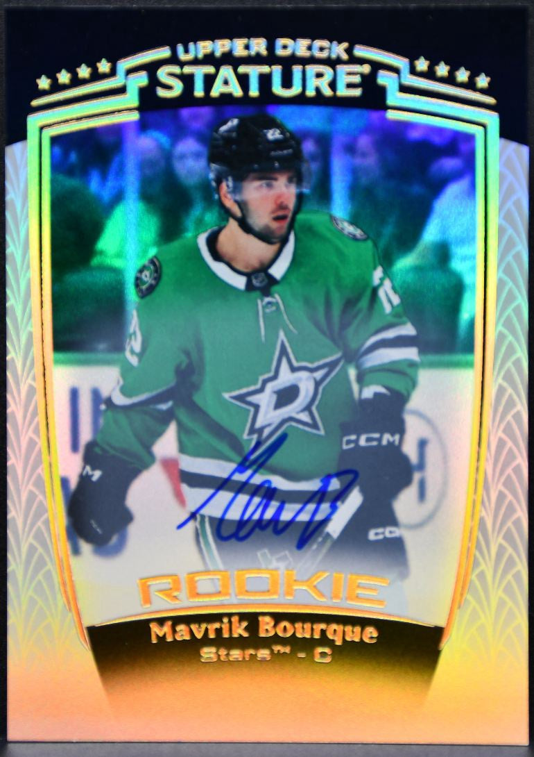 2024-25 UD Stature Rookie Auto Mavrik Bourque 46 Dallas Stars RC Auto 7441