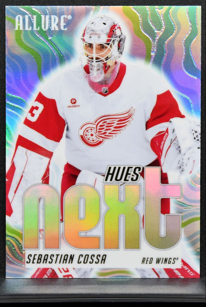 2025-26 Upper Deck Allure Hues Next Sebastian Cossa Detroit Red Wings RC 9430