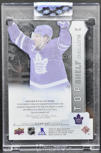 2022-23 Upper Deck Clear Cut Top Shelf Cellys John Tavares Maple Leafs Auto 7138