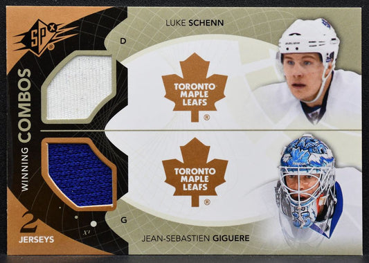 2010-11 SPx Winning Combos Giguere/Schenn Maple Leafs Jersey 4831