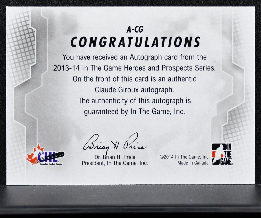 2013-14 In The Game Heroes and Prospects Autographs Giroux Auto 0475