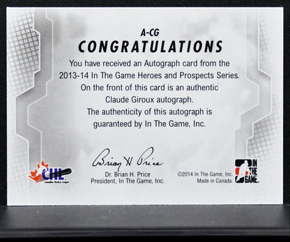 2013-14 In The Game Heroes and Prospects Autographs Giroux Auto 0475