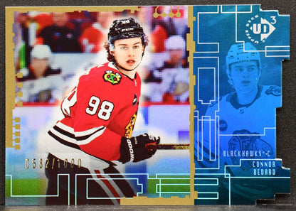2023-24 UD 1998-99 UD3 Blue Connor Bedard UD3-3 Chicago Blackhawks RC 0582/1000 8297