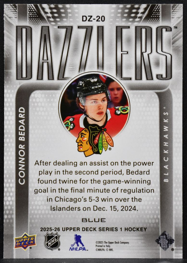 2025-26 Upper Deck Series 1 Dazzlers Blue Connor Bedard DZ-20 2200