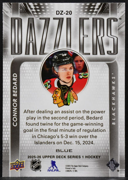 2025-26 Upper Deck Series 1 Dazzlers Blue Connor Bedard DZ-20 2200