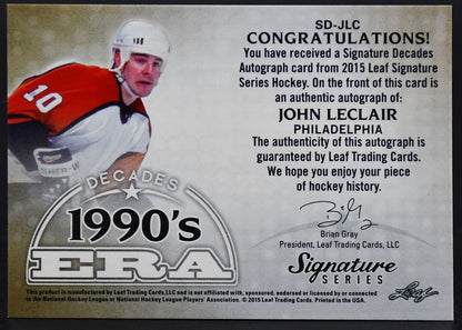 2015-16 Leaf Signature Series Decades - 1990's Era John LeClair SD-JLC Auto