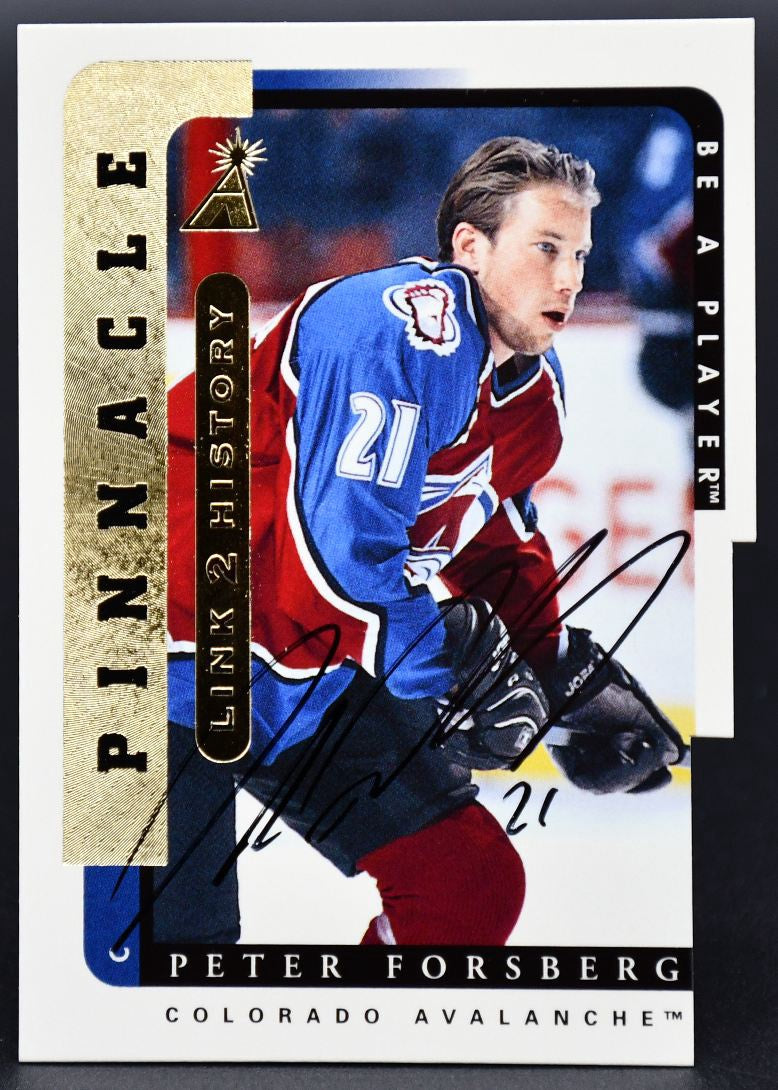 1996-97 Pinnacle Be A Player Link 2 Histoire Peter Forsberg LTH-2B Auto