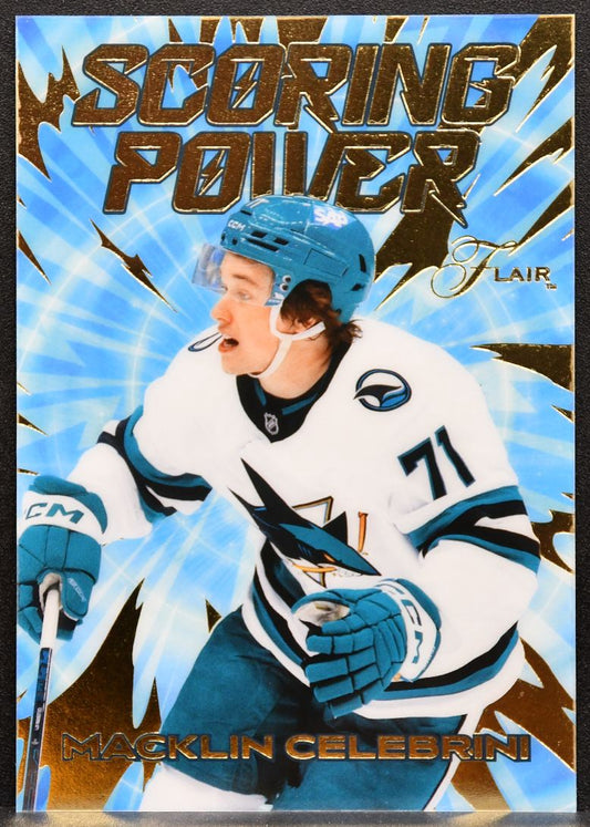 2025-26 Flair Scoring Power Macklin Celebrini SP-24 San Jose Sharks 4650