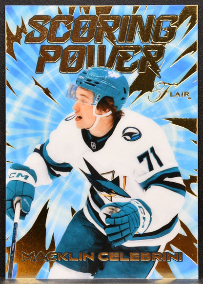 2025-26 Flair Scoring Power Macklin Celebrini SP-24 San Jose Sharks 4650