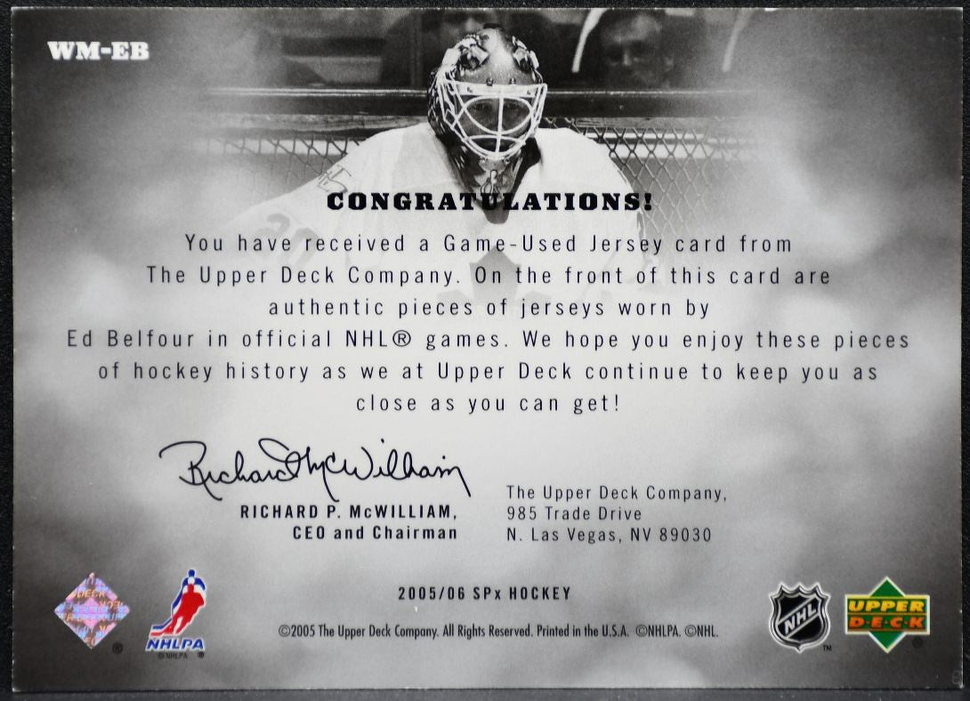 2005-06 SPx Winning Materials Ed Belfour WM-EB Maple Leafs 204/350 Jersey 0672