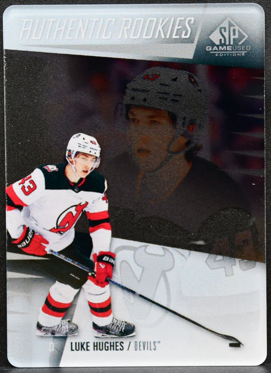 2023-24 SP Game Used Crystal Authentic Rookies Luke Hughes 231 Devils RC 0748